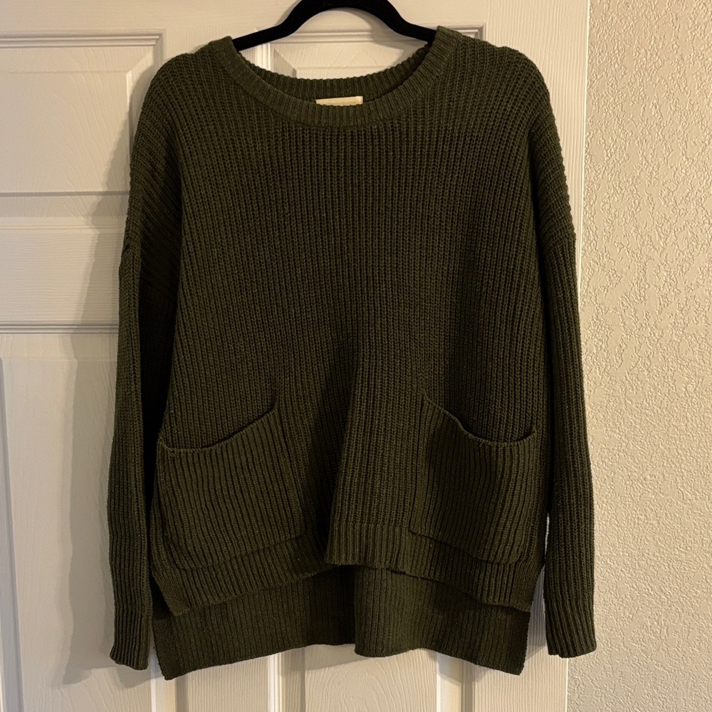 MELLODAY Forest Green Crew Neck Sweater